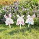 Glitzhome 15"H Set of 3 Easter Wooden Bunny Pick/Yard Stake