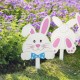 Glitzhome 15"H Set of 3 Easter Wooden Bunny Pick/Yard Stake