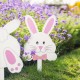 Glitzhome 15"H Set of 3 Easter Wooden Bunny Pick/Yard Stake