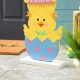 Glitzhome 30"H Wooden Stacked Chicks Happy Easter Porch Decor