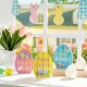 Glitzhome 7.5"H Set of 3 Wooden Easter Egg Table Decor