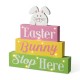 Glitzhome 12"L Easter LED Lighted Wooden Bunny Block Word Sign