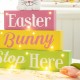 Glitzhome 12"L Easter LED Lighted Wooden Bunny Block Word Sign