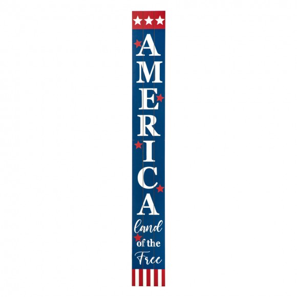 Glitzhome 60"H Wooden Patriotic/Americana Porch Sign