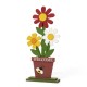 Glitzhome 30"H Wooden Trio Flowers Welcome Porch Décor