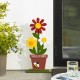 Glitzhome 30"H Wooden Trio Flowers Welcome Porch Décor