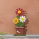 Glitzhome 30"H Wooden Trio Flowers Welcome Porch Décor