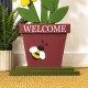 Glitzhome 30"H Wooden Trio Flowers Welcome Porch Décor