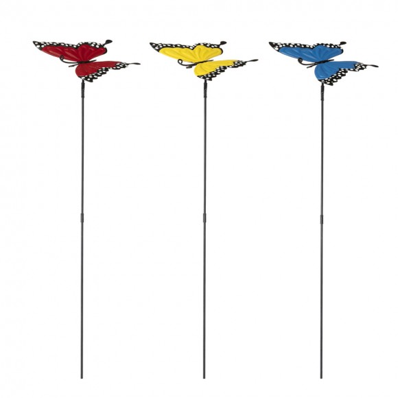 Glitzhome 22"H Set of 3 Metal Butterfly Pick