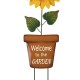 Glitzhome 36"H Metal "Welcome to the Garden" Sunflower Yardstake