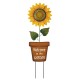 Glitzhome 36"H Metal "Welcome to the Garden" Sunflower Yardstake