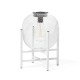 Glitzhome 11.5"H White Metal Mesh Solar Powered Outdoor Lantern with Stand