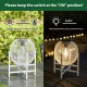 Glitzhome 11.5"H White Metal Mesh Solar Powered Outdoor Lantern with Stand