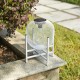 Glitzhome 11.5"H White Metal Mesh Solar Powered Outdoor Lantern with Stand