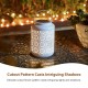 Glitzhome 8.75"H White Metal Cutout Flower Solar Powered Outdoor Hanging Lantern with LED Light