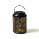 Glitzhome 8.75"H Black Metal Cutout Leaf Solar Powered Outdoor Hanging Lantern with LED Light