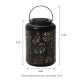 Glitzhome 8.75"H Black Metal Cutout Leaf Solar Powered Outdoor Hanging Lantern with LED Light