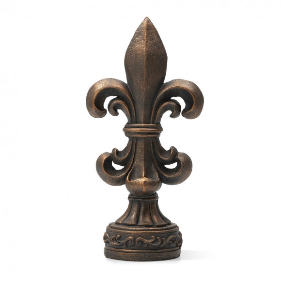 Glitzhome 27.25"H MgO Bronze Standing Fleur De Lis Garden Statue