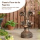 Glitzhome 27.25"H MgO Bronze Standing Fleur De Lis Garden Statue