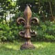 Glitzhome 27.25"H MgO Bronze Standing Fleur De Lis Garden Statue