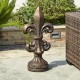 Glitzhome 27.25"H MgO Bronze Standing Fleur De Lis Garden Statue