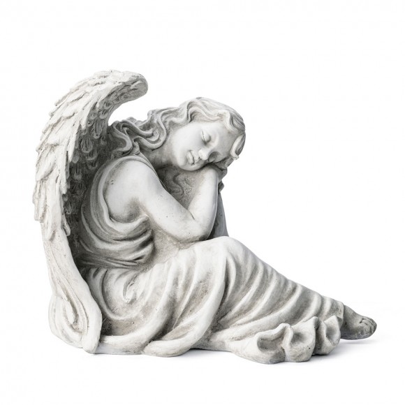 Glitzhome 15''H MgO Sleeping Angel  Garden Statue