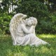 Glitzhome 15''H MgO Sleeping Angel  Garden Statue