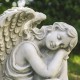 Glitzhome 15''H MgO Sleeping Angel  Garden Statue