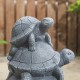 Glitzhome 15.75''L MgO Stacked Turtle Garden Statue