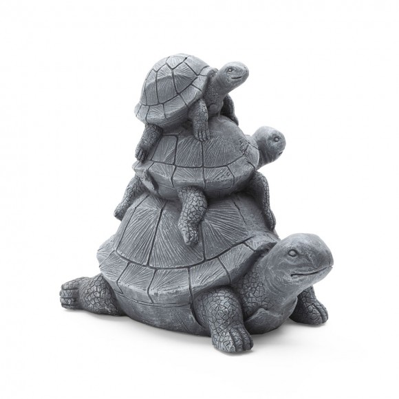 Glitzhome 15.75''L MgO Stacked Turtle Garden Statue