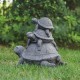 Glitzhome 15.75''L MgO Stacked Turtle Garden Statue