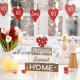 Glitzhome 12.75"H Lighted Wooden Block Word Sign with 5 Changeable Top Decors( Spring/ Valentine/ Patriotic/ Fall/ Christmas)