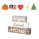 Glitzhome 12.75"H Lighted Wooden Block Word Sign with 5 Changeable Top Decors( Spring/ Valentine/ Patriotic/ Fall/ Christmas)