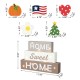 Glitzhome 12.75"H Lighted Wooden Block Word Sign with 5 Changeable Top Decors( Spring/ Valentine/ Patriotic/ Fall/ Christmas)