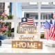 Glitzhome 12.75"H Lighted Wooden Block Word Sign with 5 Changeable Top Decors( Spring/ Valentine/ Patriotic/ Fall/ Christmas)