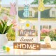 Glitzhome 12.75"H Lighted Wooden Block Word Sign with 5 Changeable Top Decors( Spring/ Valentine/ Patriotic/ Fall/ Christmas)