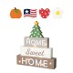 Glitzhome 12.75"H Lighted Wooden Block Word Sign with 5 Changeable Top Decors( Spring/ Valentine/ Patriotic/ Fall/ Christmas)