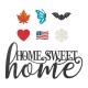 Glitzhome 24"L Metal "HOME SWEET HOME" Wall Decor with 6 Changeable Shaped Decors(Spring/ Valentine/ Patriotic/ Fall/ Halloween/ Christmas)