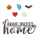 Glitzhome 24"L Metal "HOME SWEET HOME" Wall Decor with 6 Changeable Shaped Decors(Spring/ Valentine/ Patriotic/ Fall/ Halloween/ Christmas)