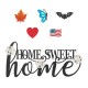 Glitzhome 24"L Metal "HOME SWEET HOME" Wall Decor with 6 Changeable Shaped Decors(Spring/ Valentine/ Patriotic/ Fall/ Halloween/ Christmas)