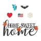 Glitzhome 24"L Metal "HOME SWEET HOME" Wall Decor with 6 Changeable Shaped Decors(Spring/ Valentine/ Patriotic/ Fall/ Halloween/ Christmas)