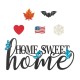 Glitzhome 24"L Metal "HOME SWEET HOME" Wall Decor with 6 Changeable Shaped Decors(Spring/ Valentine/ Patriotic/ Fall/ Halloween/ Christmas)