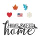 Glitzhome 24"L Metal "HOME SWEET HOME" Wall Decor with 6 Changeable Shaped Decors(Spring/ Valentine/ Patriotic/ Fall/ Halloween/ Christmas)