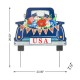 Glitzhome 26"H Patriotic/Americana Metal Truck Yard Stake or Wall Décor or Standing Decor