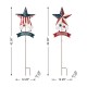 Glitzhome Set of 2 42"H Patriotic/Americana Star Yard Stake