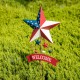 Glitzhome Set of 2 42"H Patriotic/Americana Star Yard Stake