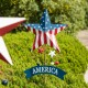 Glitzhome Set of 2 42"H Patriotic/Americana Star Yard Stake