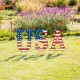 Glitzhome 45"L Set of 3 Patriotic/Americana USA Yard Stake or Standing Décor or Wall Décor