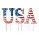 Glitzhome 45"L Set of 3 Patriotic/Americana USA Yard Stake or Standing Décor or Wall Décor