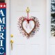 Glitzhome 17"H Patriotic/Americana Berry Heart Wreath